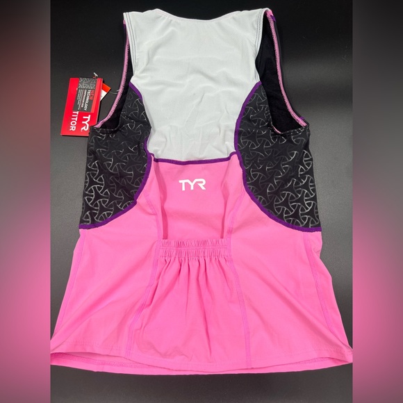 TYR Competitor Women’s Tri Singlet Athletic Tank Top Pink w/ Bra Size S - Picture 6 of 8